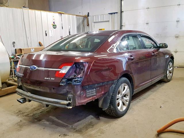 1FAHP2HW5CG135995 - 2012 FORD TAURUS SEL MAROON photo 4