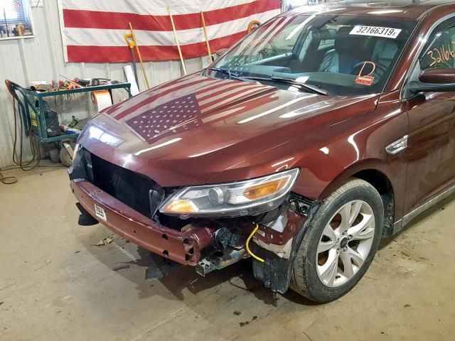 1FAHP2HW5CG135995 - 2012 FORD TAURUS SEL MAROON photo 9