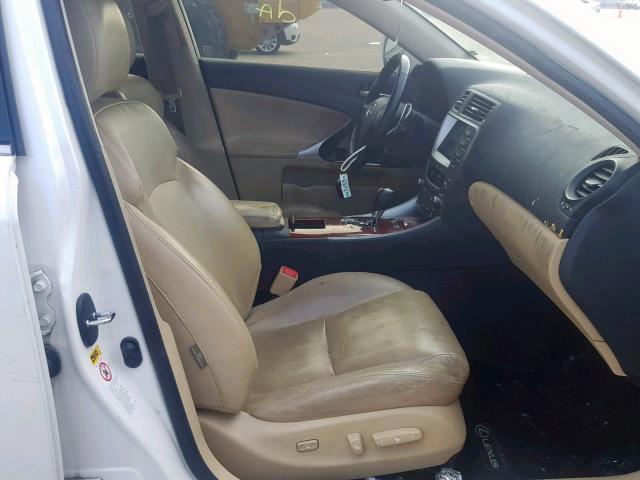 JTHBE262382013645 - 2008 LEXUS IS 350 WHITE photo 5