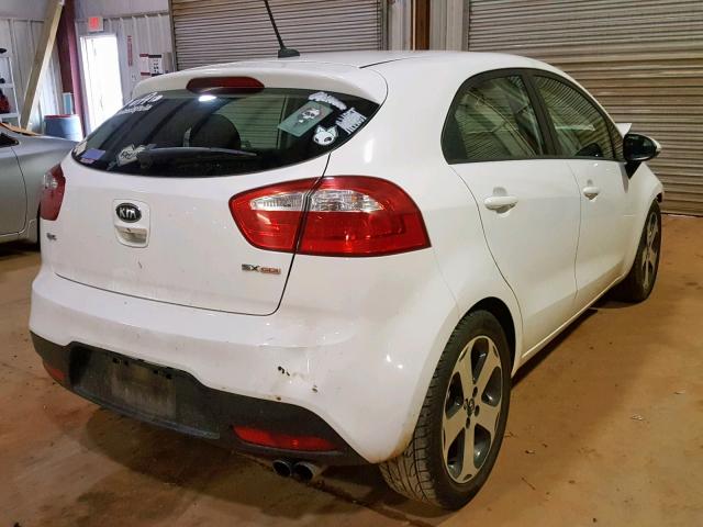 KNADN5A39C6016589 - 2012 KIA RIO EX WHITE photo 4