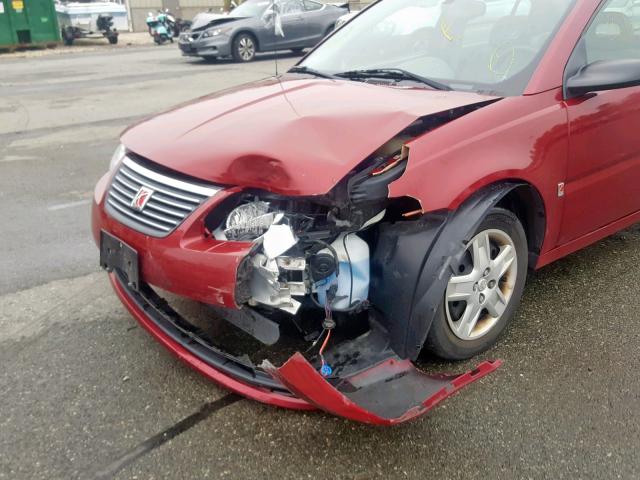 1G8AJ55F77Z149694 - 2007 SATURN ION LEVEL RED photo 9