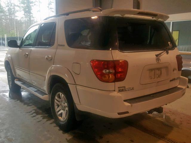 5TDBT48A04S208421 - 2004 TOYOTA SEQUOIA LI WHITE photo 3