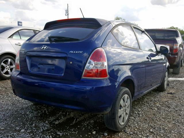 KMHCM3AC4AU151442 - 2010 HYUNDAI ACCENT BLU BLUE photo 4