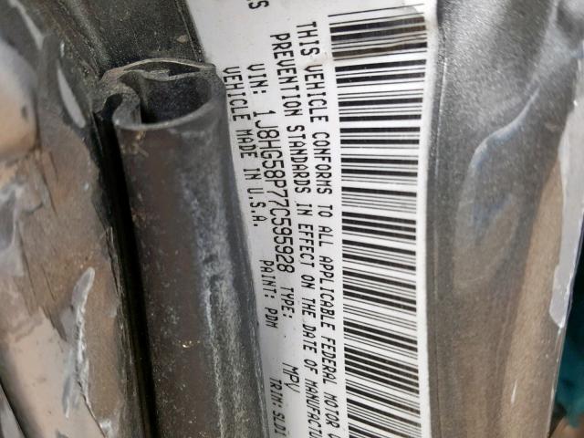 1J8HG58P77C595928 - 2007 JEEP COMMANDER 灰色 照片 10