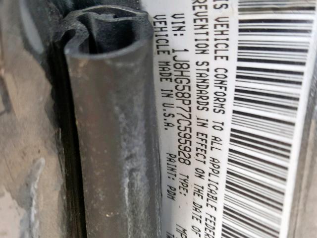 1J8HG58P77C595928 - 2007 JEEP COMMANDER 灰色 照片 9