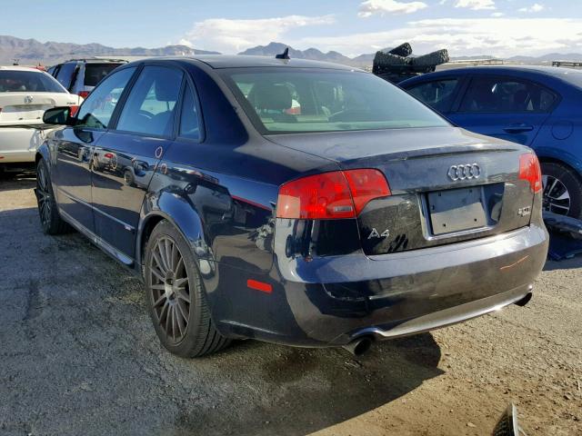 WAUEF78E68A169097 - 2008 AUDI A4 S-LINE BLUE photo 3