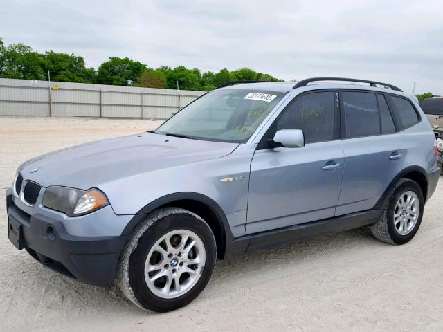 WBXPA73404WC36093 - 2004 BMW X3 2.5I BLUE photo 2