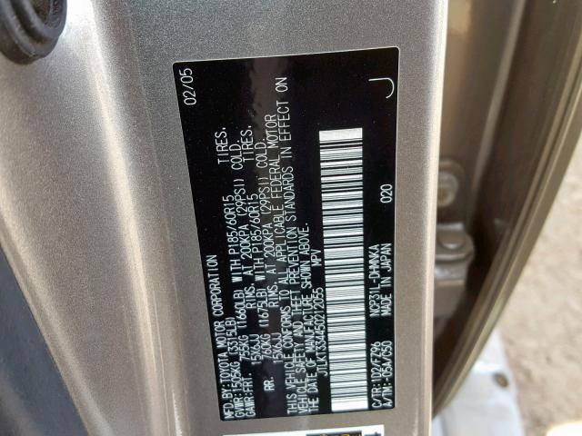 JTLKT334450212055 - 2005 TOYOTA SCION XB 灰色 照片 10