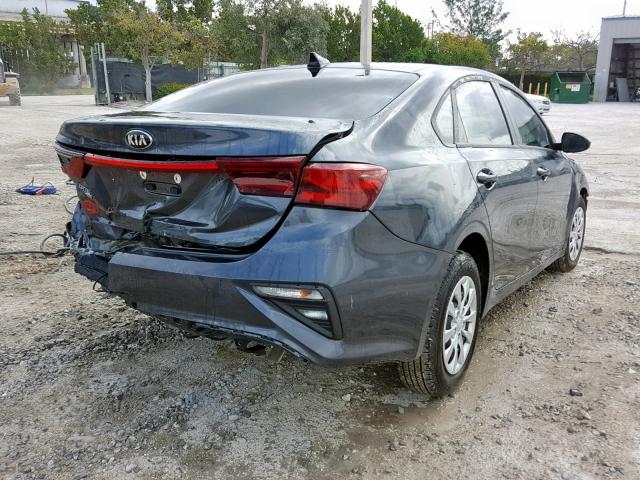 3KPF24AD2KE014540 - 2019 KIA FORTE FE GRAY photo 4