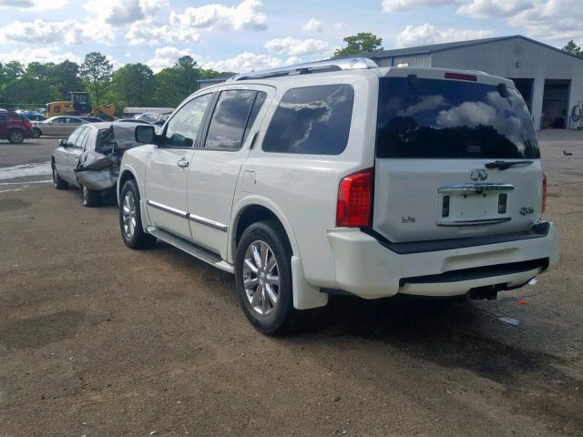 5N3AA08D18N913943 - 2008 INFINITI QX56 WHITE photo 3