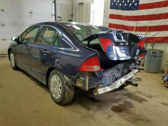 1HGFA16226L075880 - 2006 HONDA CIVIC DX BLUE photo 3