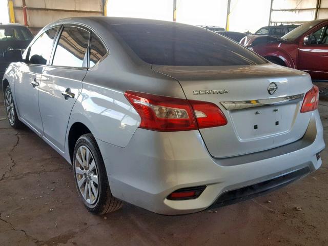 3N1AB7AP0HY394848 - 2017 NISSAN SENTRA S SILVER photo 3