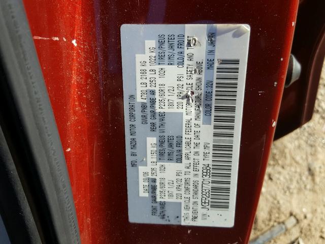 JM3ER293770139984 - 2007 MAZDA CX-7 RED photo 10