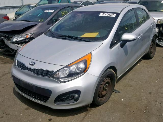 KNADN5A36E6418217 - 2014 KIA RIO EX SILVER photo 2