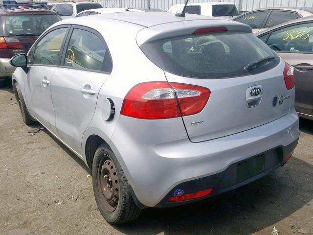 KNADN5A36E6418217 - 2014 KIA RIO EX SILVER photo 3