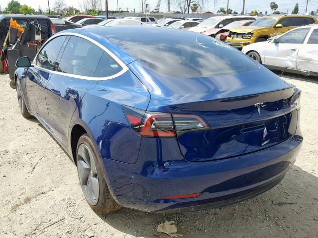 5YJ3E1EBXJF096513 - 2018 TESLA MODEL 3 BLUE photo 3