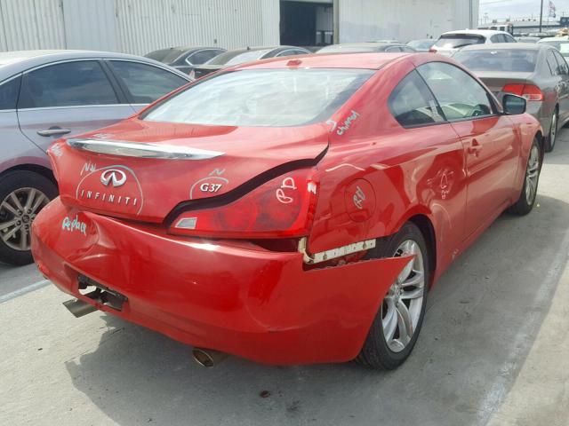 JNKCV64E69M604292 - 2009 INFINITI G37 BASE RED photo 4