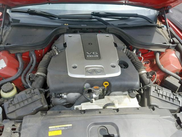 JNKCV64E69M604292 - 2009 INFINITI G37 BASE RED photo 7