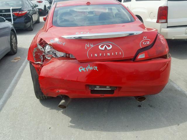 JNKCV64E69M604292 - 2009 INFINITI G37 BASE RED photo 9