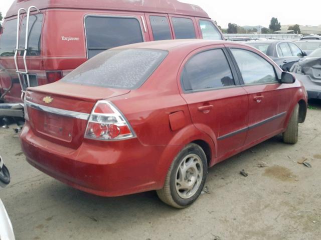 KL1TG5DE1AB044968 - 2010 CHEVROLET AVEO LT RED photo 4