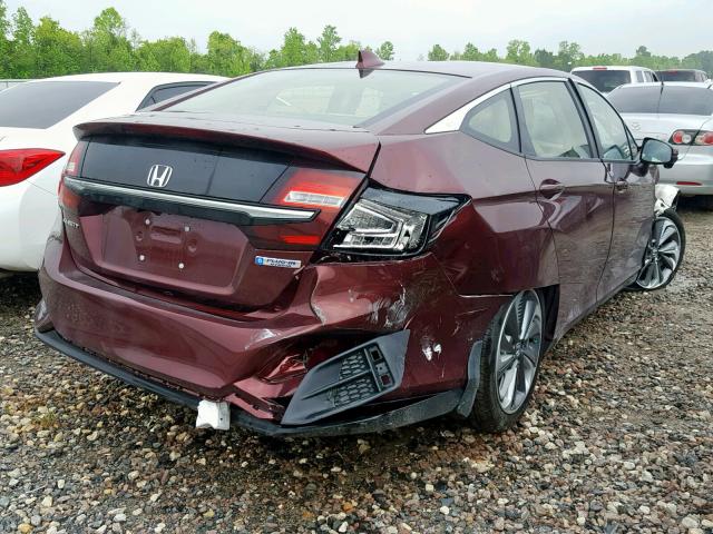 JHMZC5F14JC022397 - 2018 HONDA CLARITY BURGUNDY photo 4