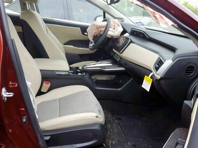 JHMZC5F14JC022397 - 2018 HONDA CLARITY BURGUNDY photo 5