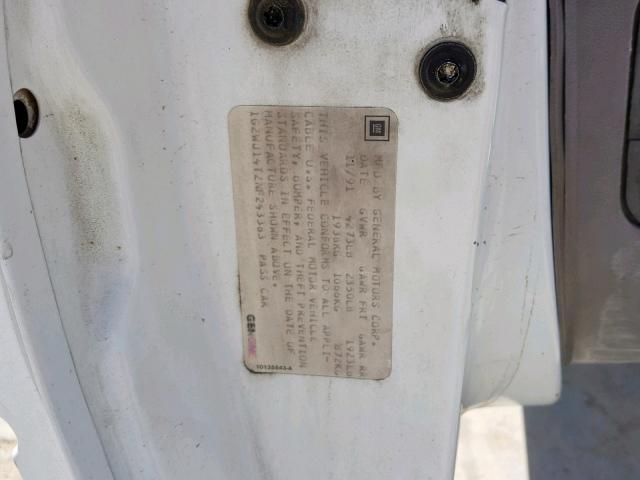 1G2WJ14T2NF243383 - 1992 PONTIAC GRAND PRIX 白色 照片 10