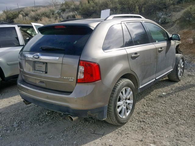 2FMDK4KC6DBA52436 - 2013 FORD EDGE LIMIT GOLD photo 4