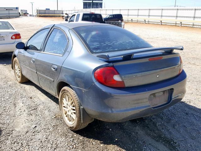 1B3ES46CX1D178261 - 2001 DODGE NEON SE BLUE photo 3