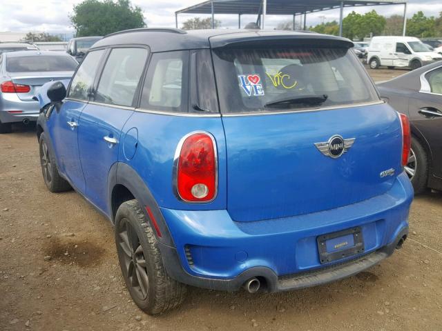 WMWZC5C56BWL55478 - 2011 MINI COOPER S C BLUE photo 3