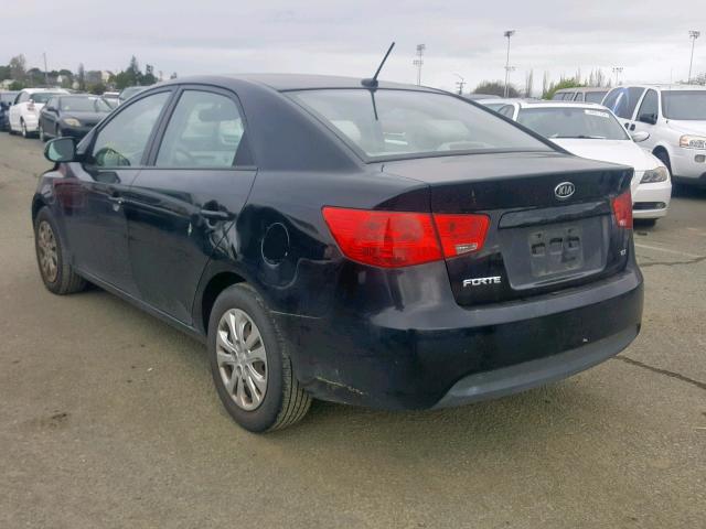 KNAFU4A20C5616260 - 2012 KIA FORTE EX BLACK photo 3