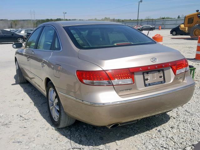 KMHFC46F97A163105 - 2007 HYUNDAI AZERA SE GOLD photo 3