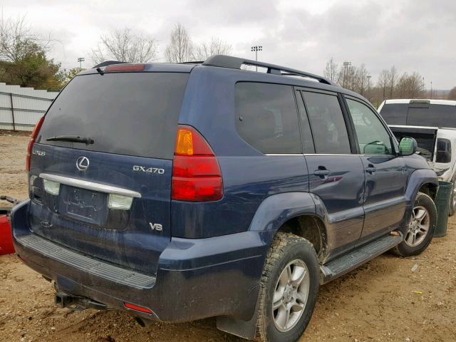 JTJBT20X740060224 - 2004 LEXUS GX 470 BLUE photo 4