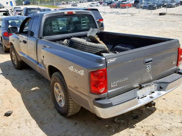 1D7HW42N05S194306 - 2005 DODGE DAKOTA SLT GRAY photo 3