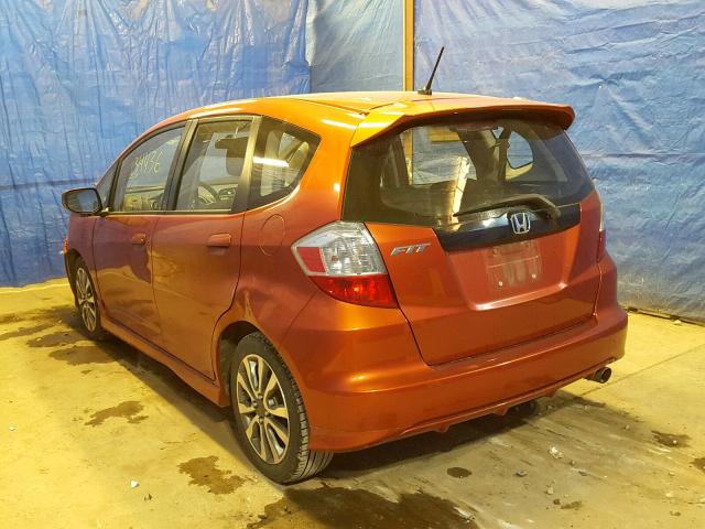 JHMGE8H51CC012559 - 2012 HONDA FIT SPORT ORANGE photo 3