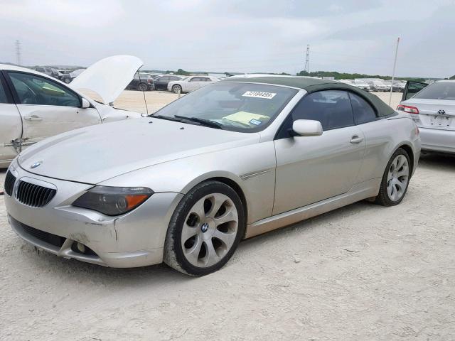 WBAEK73464B260532 - 2004 BMW 645 CI AUT SILVER photo 2