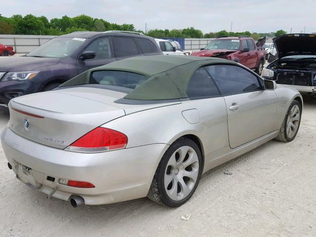 WBAEK73464B260532 - 2004 BMW 645 CI AUT SILVER photo 4