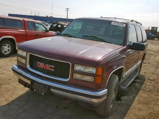 1GKEK13R7XJ803834 - 1999 GMC YUKON MAROON photo 2