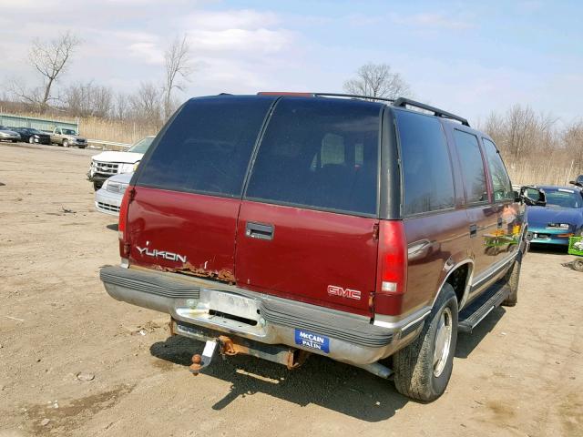 1GKEK13R7XJ803834 - 1999 GMC YUKON MAROON photo 4