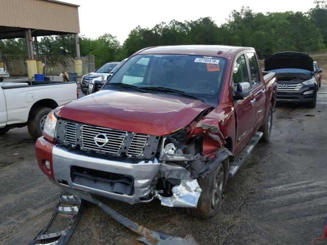 1N6BA0ED9EN502580 - 2014 NISSAN TITAN S RED photo 2