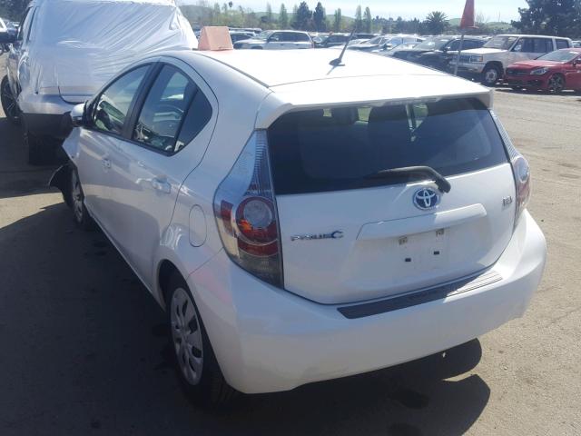 JTDKDTB38C1003751 - 2012 TOYOTA PRIUS C WHITE photo 3