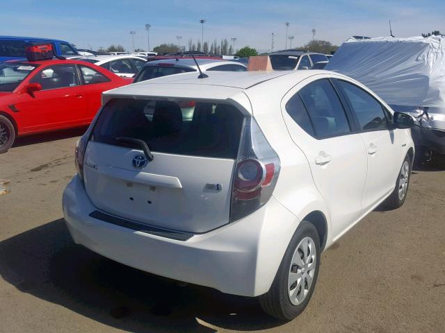 JTDKDTB38C1003751 - 2012 TOYOTA PRIUS C WHITE photo 4