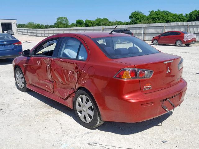 JA32U2FU3FU005521 - 2015 MITSUBISHI LANCER ES RED photo 3