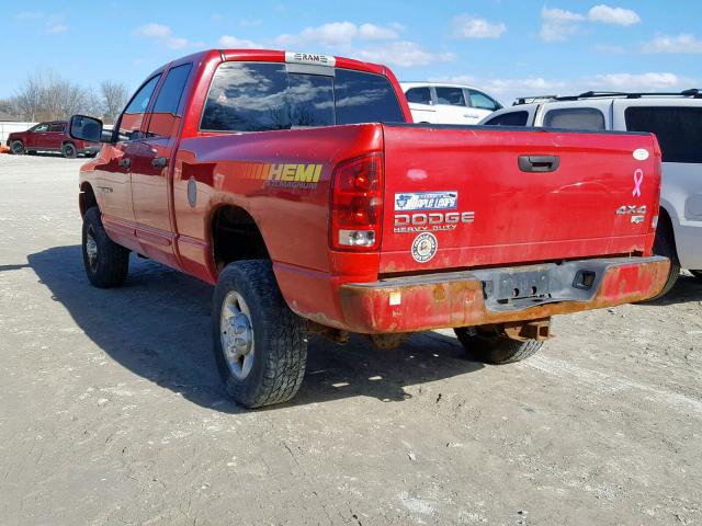 3D7KU28D14G257126 - 2004 DODGE RAM 2500 S RED photo 3