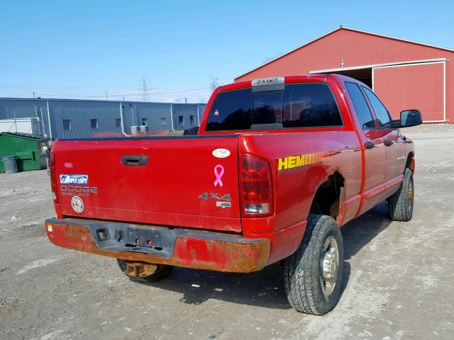 3D7KU28D14G257126 - 2004 DODGE RAM 2500 S RED photo 4