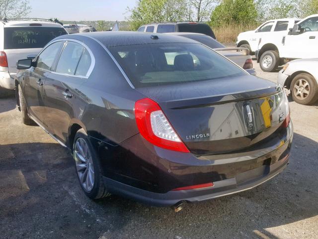 1LNHL9EK0DG602527 - 2013 LINCOLN MKS BLACK photo 3