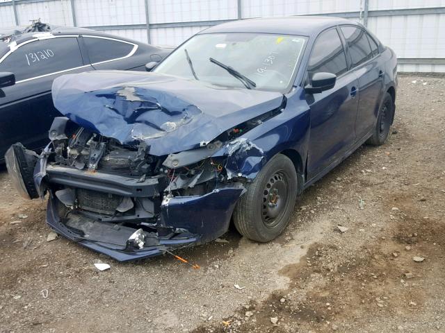 3VW2K7AJ9CM363043 - 2012 VOLKSWAGEN JETTA BASE BLUE photo 2