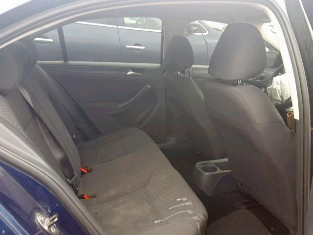 3VW2K7AJ9CM363043 - 2012 VOLKSWAGEN JETTA BASE BLUE photo 6