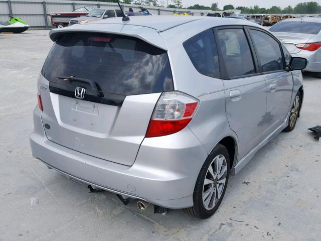 JHMGE8H57DC050931 - 2013 HONDA FIT SPORT SILVER photo 4