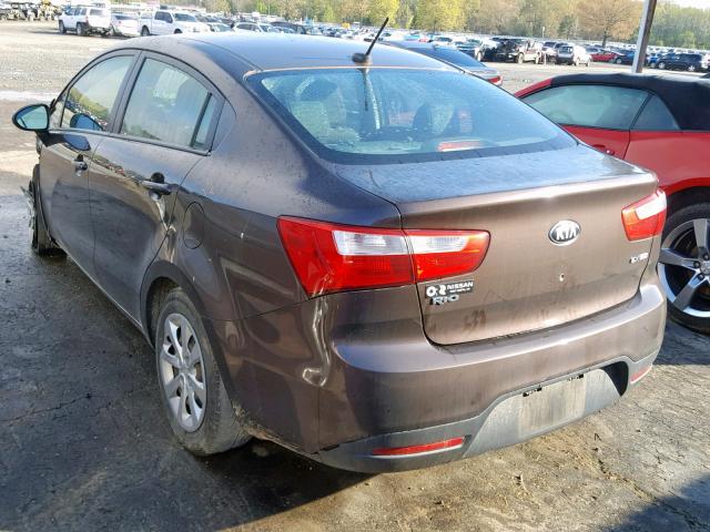 KNADN4A36D6134756 - 2013 KIA RIO EX BROWN photo 3